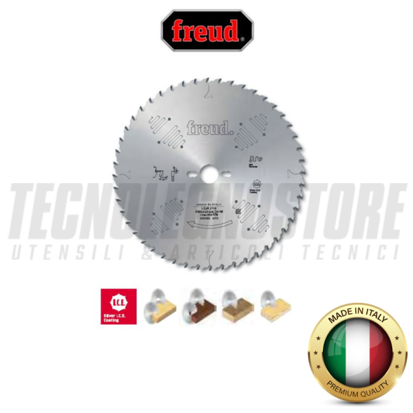 FREUD LAME LG2 HM X SEGHE CIRCOLARI X TAGLIO LUNGO E TRAVERSO VENA DI PANNELLI IN LEGNO E COMPOSITI (D. 250-300-350)