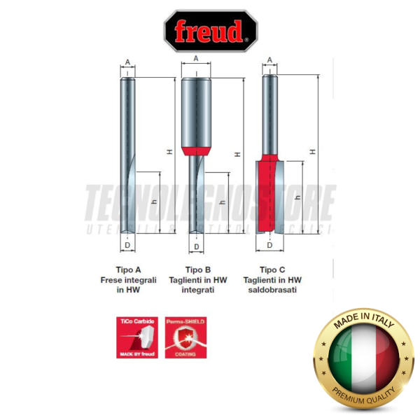 freud frese a due tagllienti dritti punte