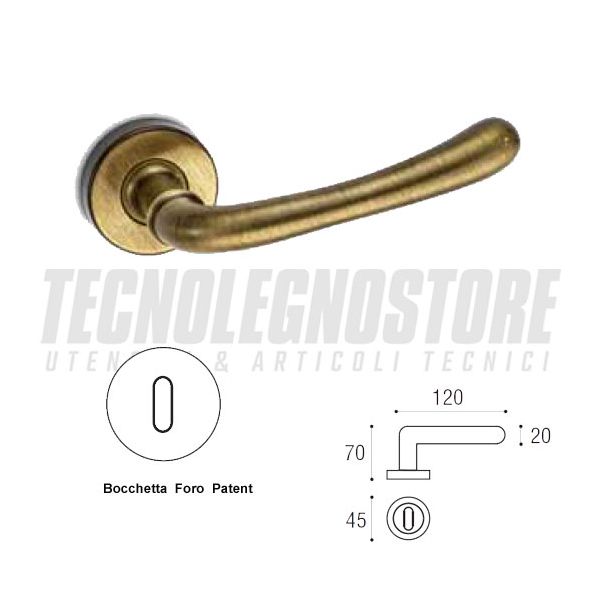 MANIGLIA VANITY SICMA SU ROSETTA/BOCCHETTA BRONZO GRAFFIATA - FORO PATENT