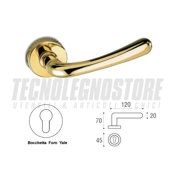 MANIGLIA VANITY SICMA SU ROSETTA/BOCCHETTA ORO LUCIDA - FORO YALE