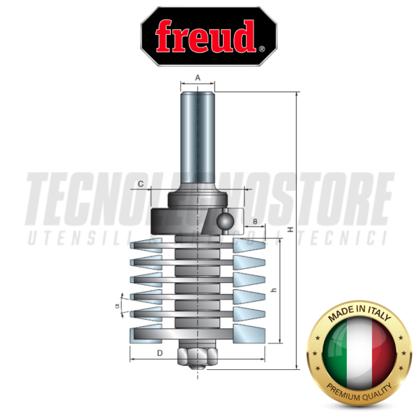 FREUD PUNTA PER GIUNZIONI A PETTINE CON CUSCINETTO D.50.8x45,2x80-12