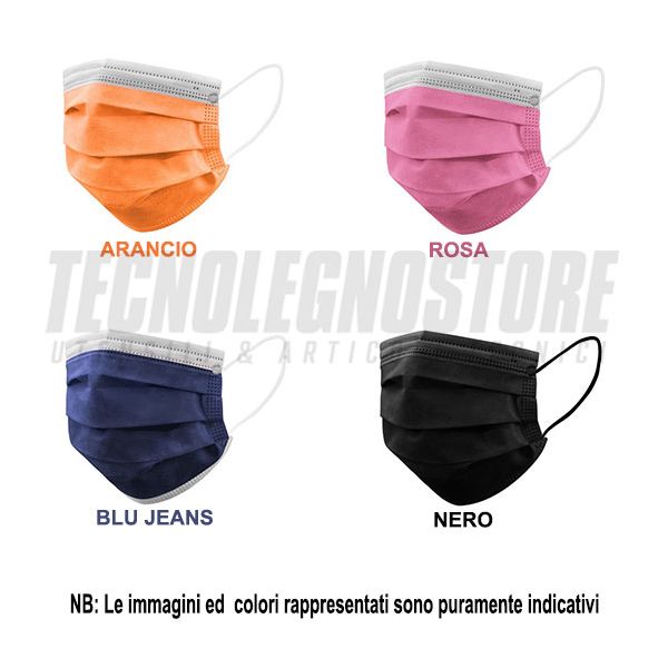MASCHERINE CHIRURGICHE CE COLORATE (CONF. BUSTINE 10 PEZZI) PREZZI A PARTIRE DA: